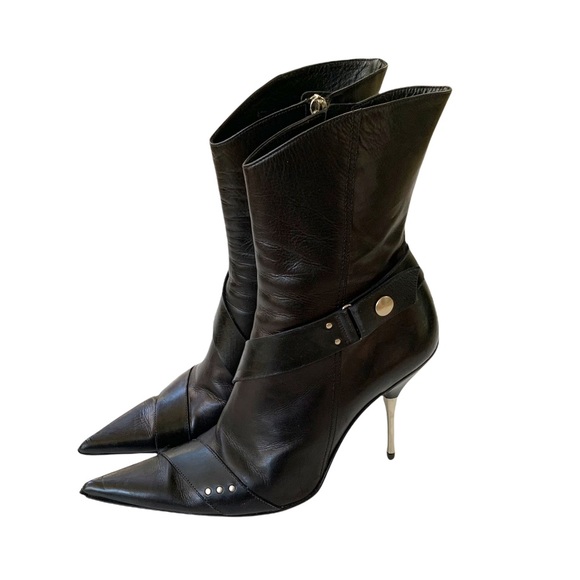 BALDAN Boot Pointed Toe Leather Ankle Bootie 37.5 (US 7) - Picture 3 of 14